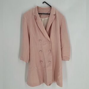 Claudie Pierlot Blush Pink Double Breasted Blazer Dress